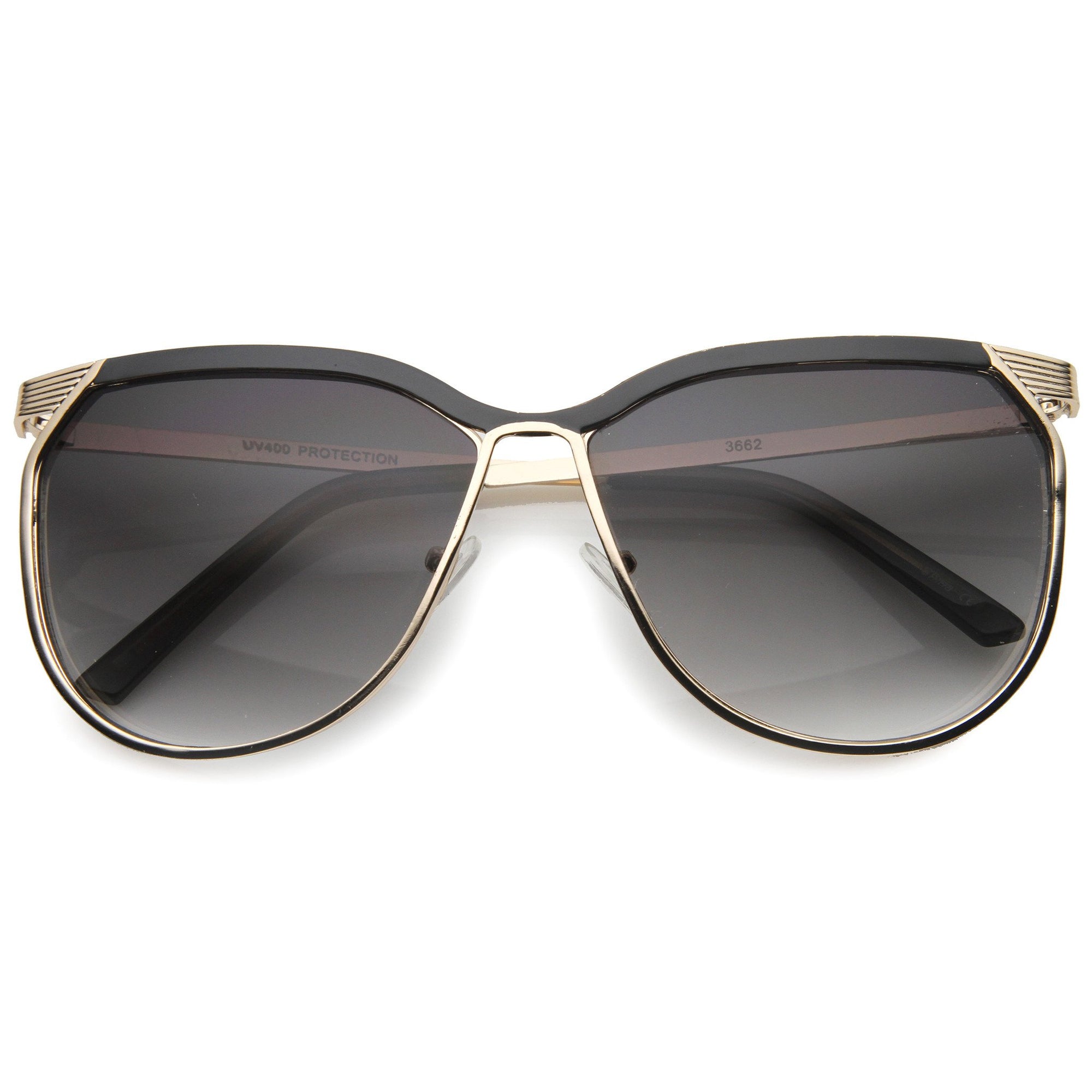 Modern Oversize Two Toned Thin Metal Aviator Sunglasses 9863 Zerouv