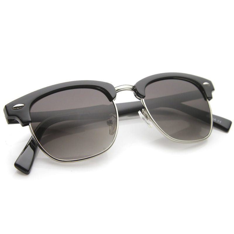 Vintage Half Frame Horned Rim Sunglasses Zerouv 