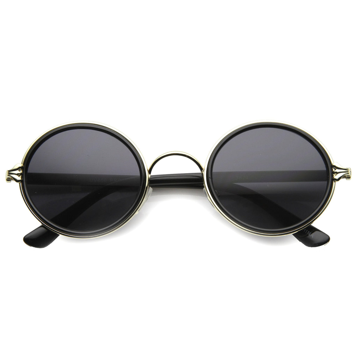 Vintage Dapper Round Ornate Sunglasses - zeroUV