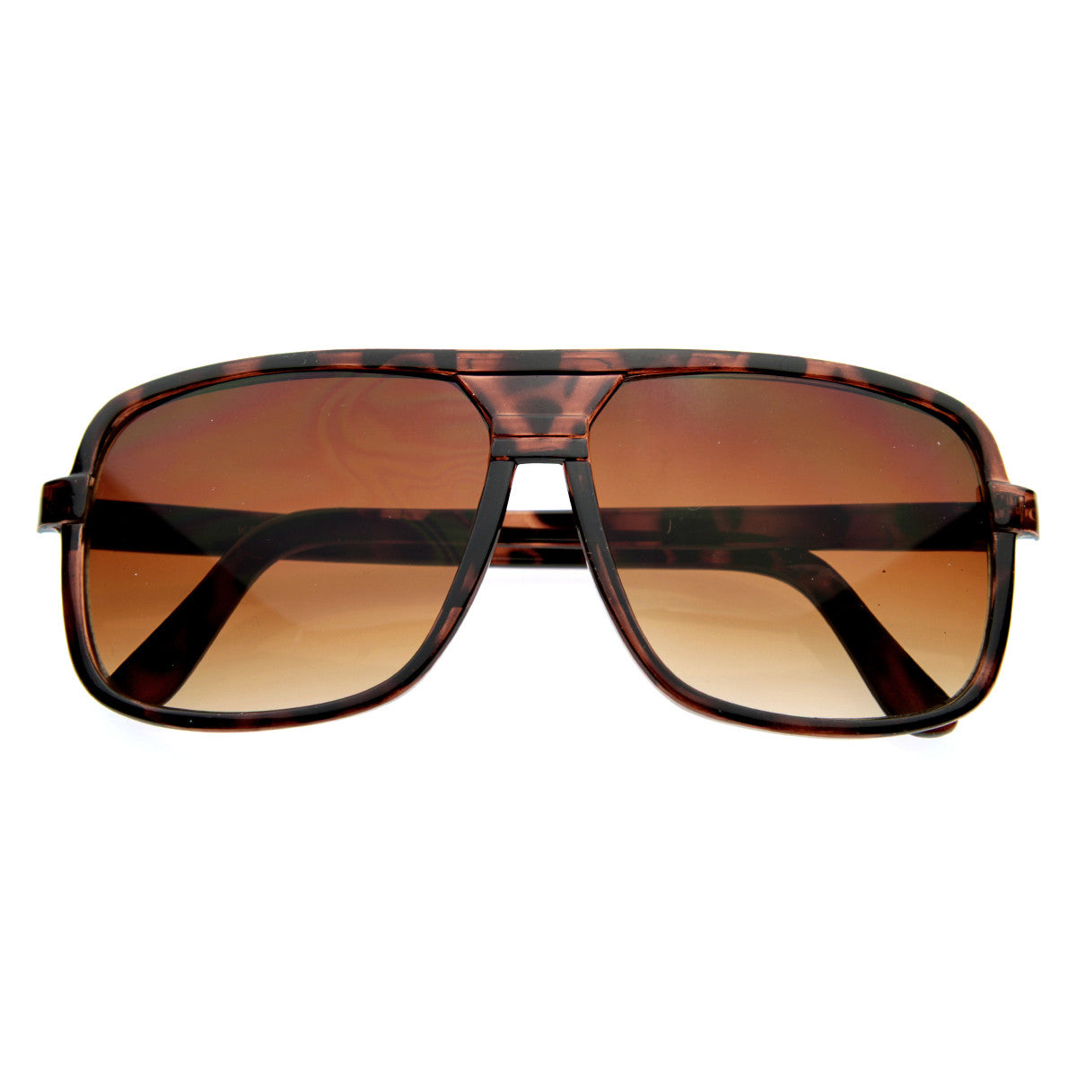 Mens Retro Disco Square Flat Top Aviator Sunglasses Zerouv