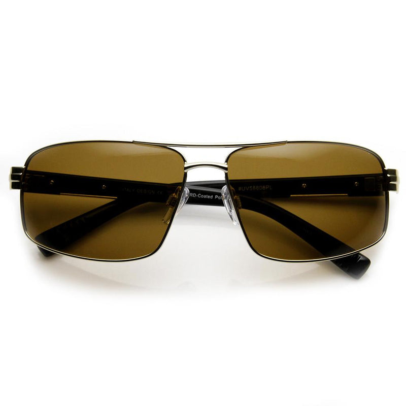 Mens Premium Square Polarized Aviator Sunglasses - zeroUV