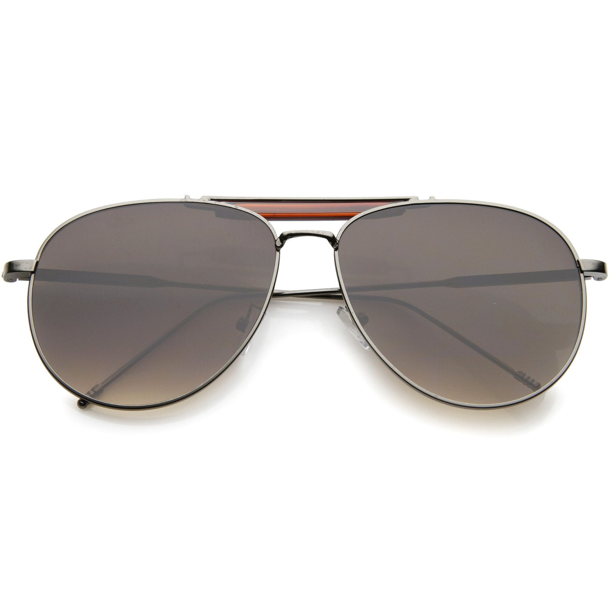 Modern Fashion Top Bar Flat Lens Aviator Sunglasses - zeroUV