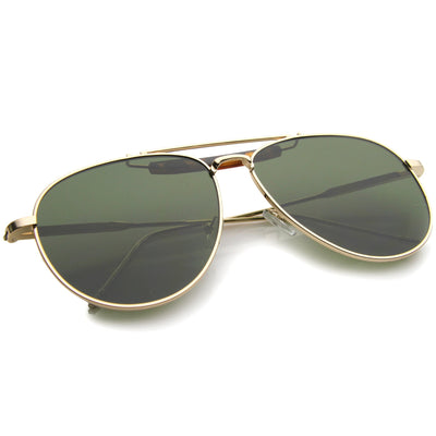 Modern Fashion Top Bar Flat Lens Aviator Sunglasses - zeroUV