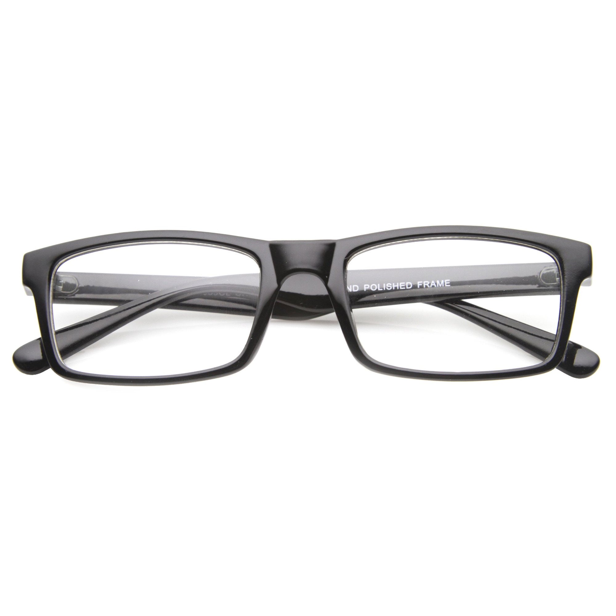 Dapper Rectangle Rx Optical Clear Lens Glasses Zerouv 