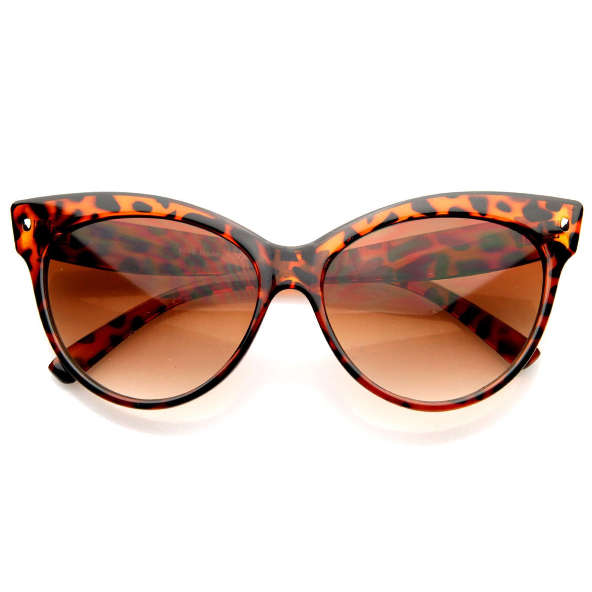 High Pointed Tip Inset Oversize Cat Eye Sunglasses Zerouv