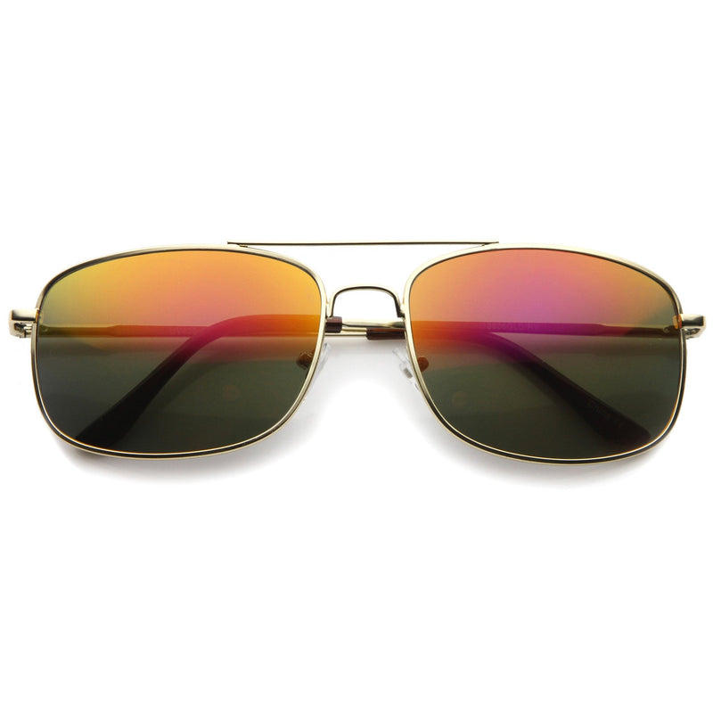 Mens Sports Square Gold Metal Mirrored Lens Aviator Sunglasses A026 Zerouv 6072