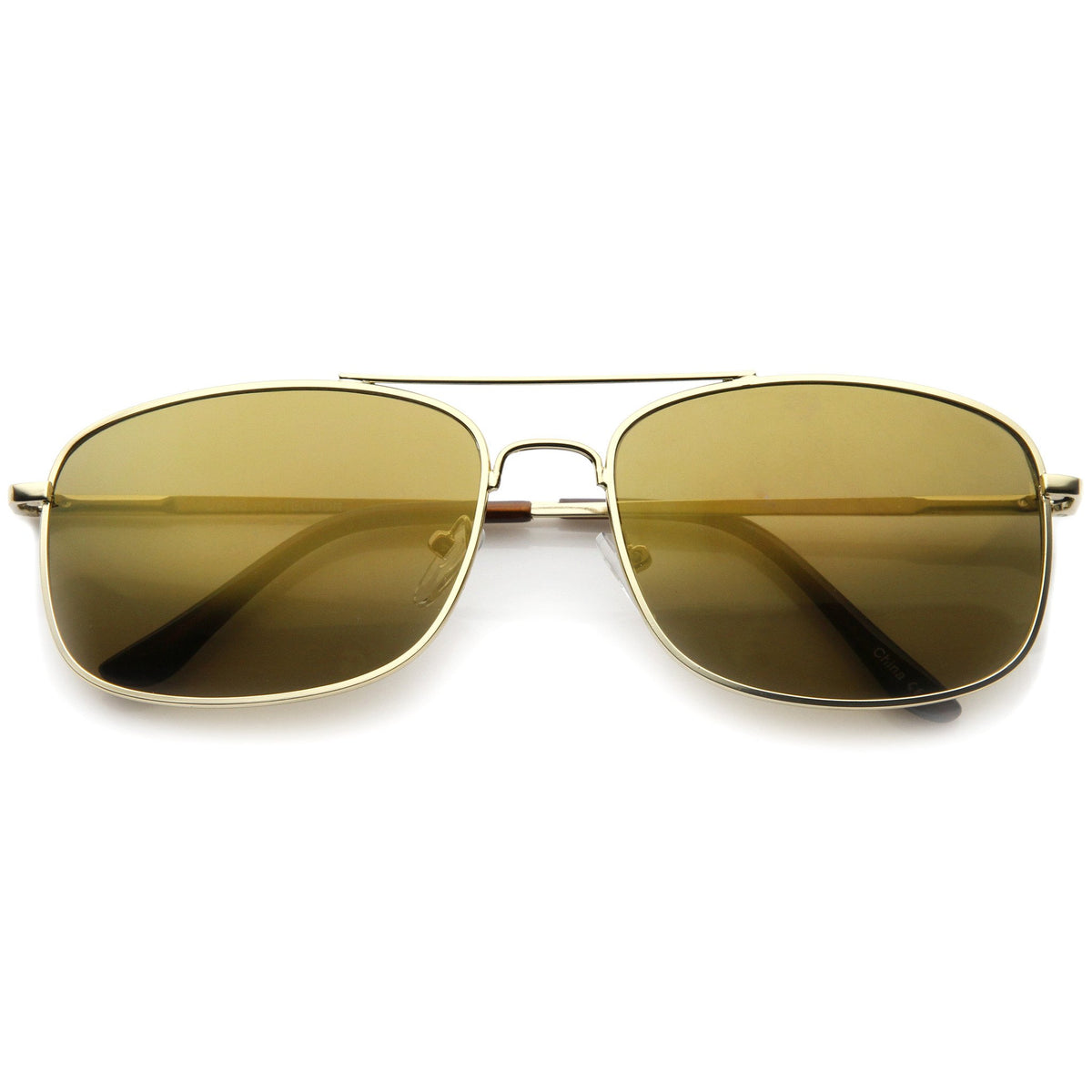 Men's Sports Square Gold Metal Mirrored Lens Aviator Sunglasses A026 ...