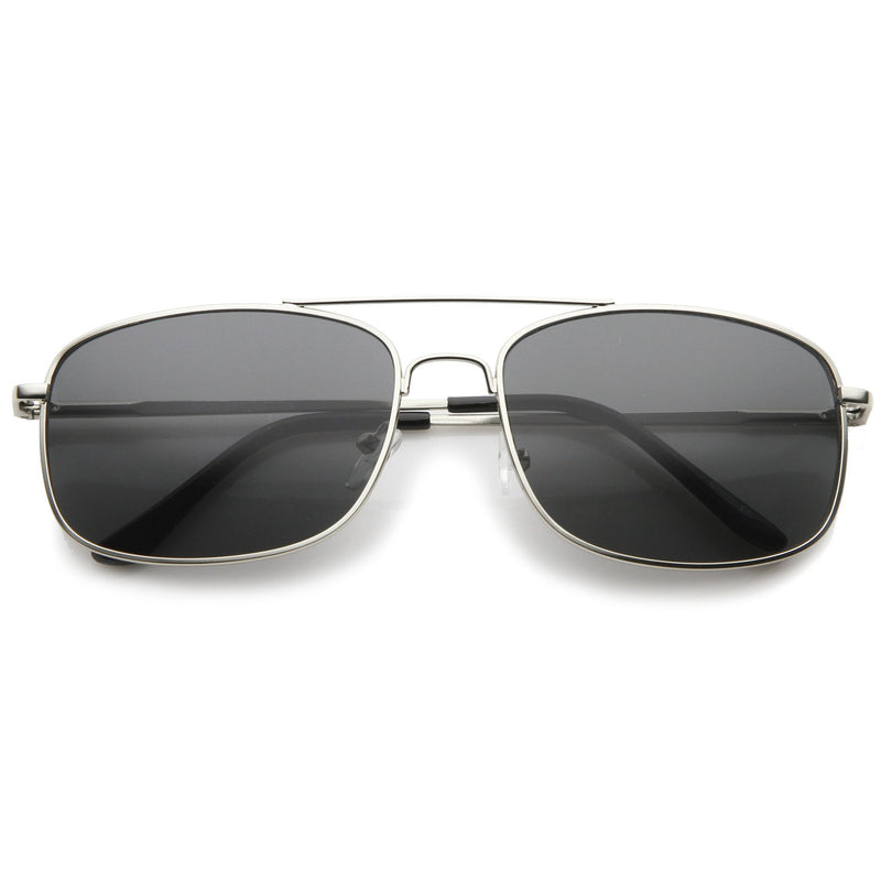 Classic Men's Square Wired Metal Aviator Sunglasses - zeroUV