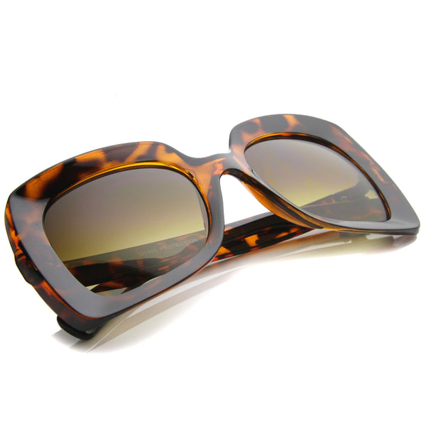 Women's Deep Square Butterfly Frame Oversize Sunglasses - zeroUV