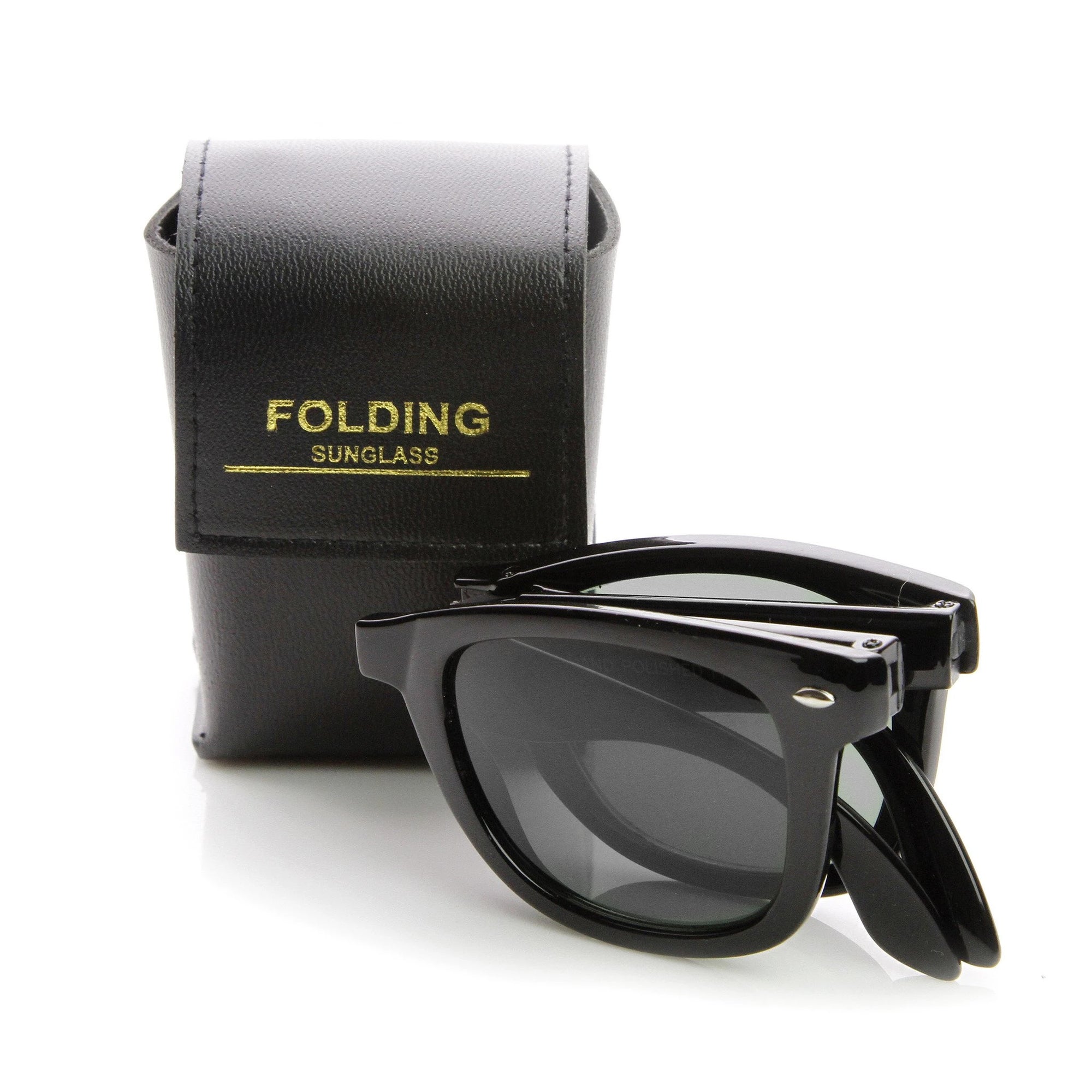 Limited Edition Premium Folding Pocket Metal Aviator Sunglasses + Case 8763