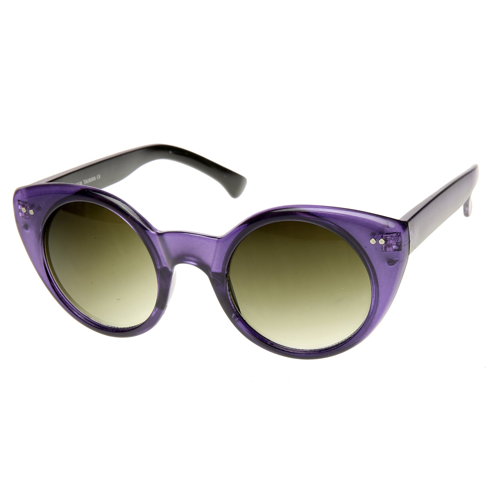 Women's Chic Retro Round Circle Cateye Sunglasses - zeroUV