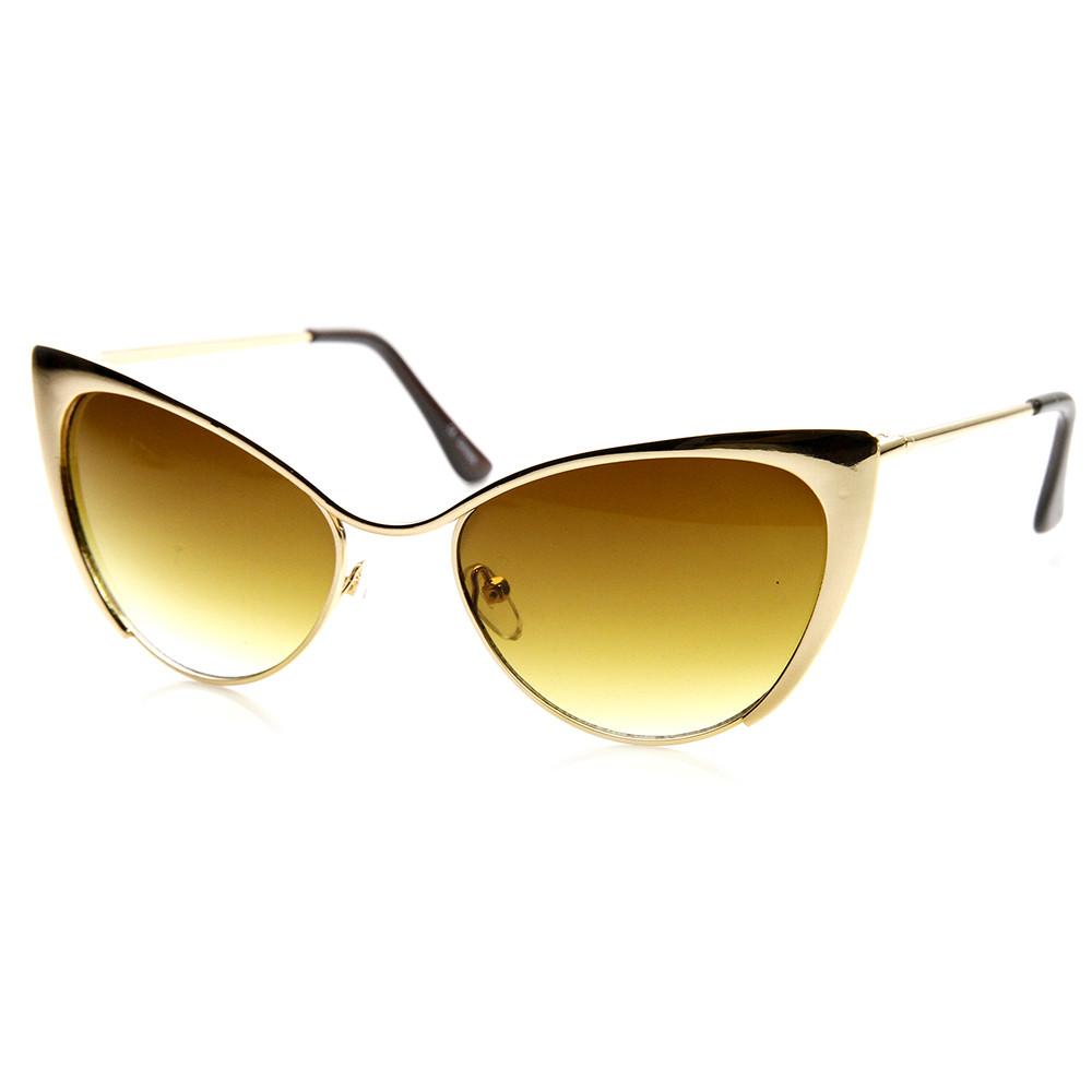 Womens Fashion High Tip Pointed Cat Eye Sunglasses Zerouv