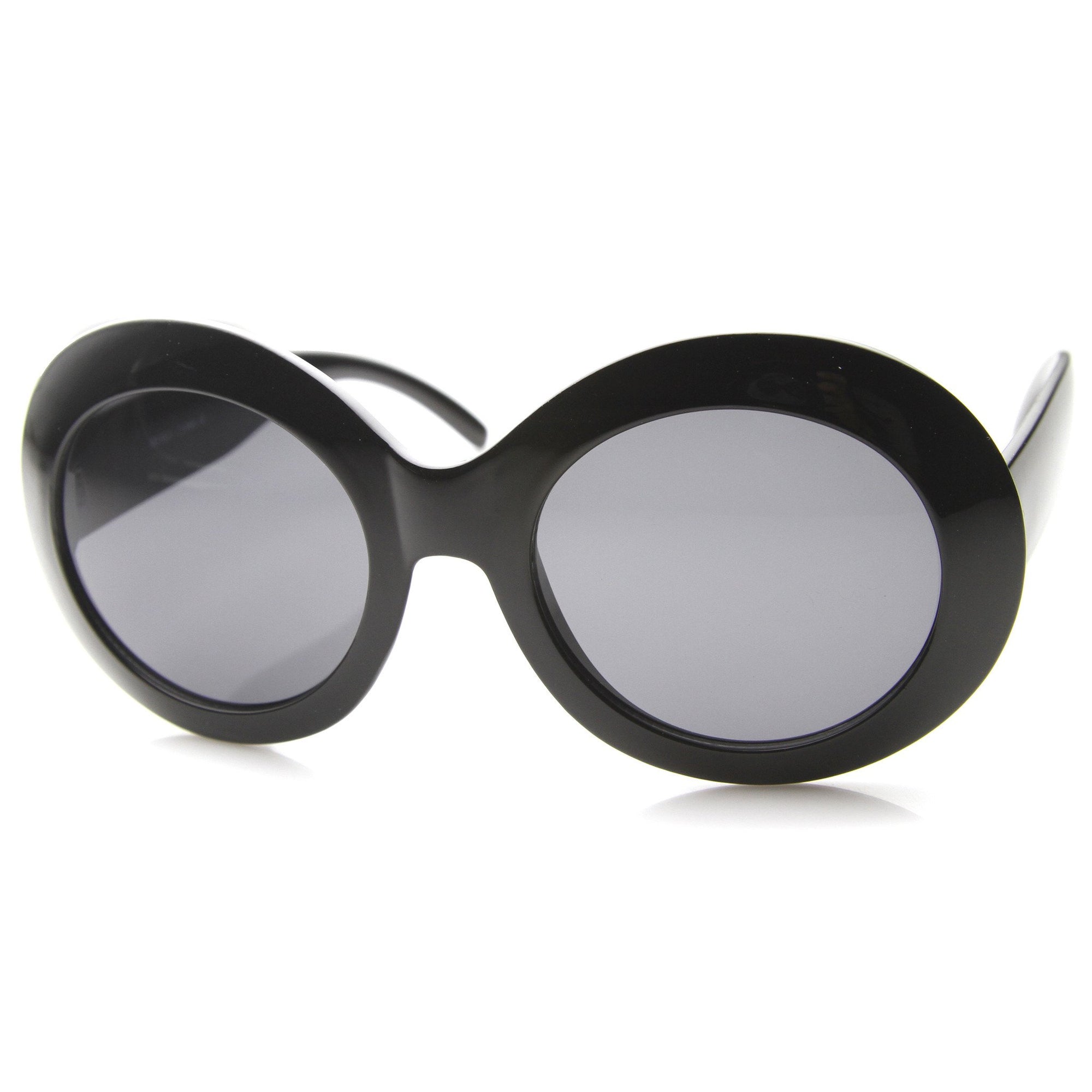 Retro 1950's Women's Oval Bold Round Sunglasses - zeroUV