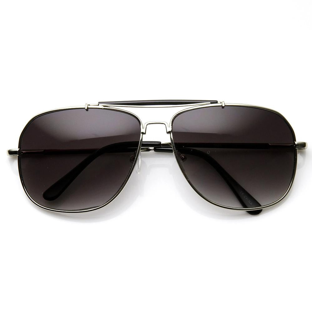 Dweebzilla Star Brow Bar Semi Rimless Luxury Pilot Aviator Sunglasses