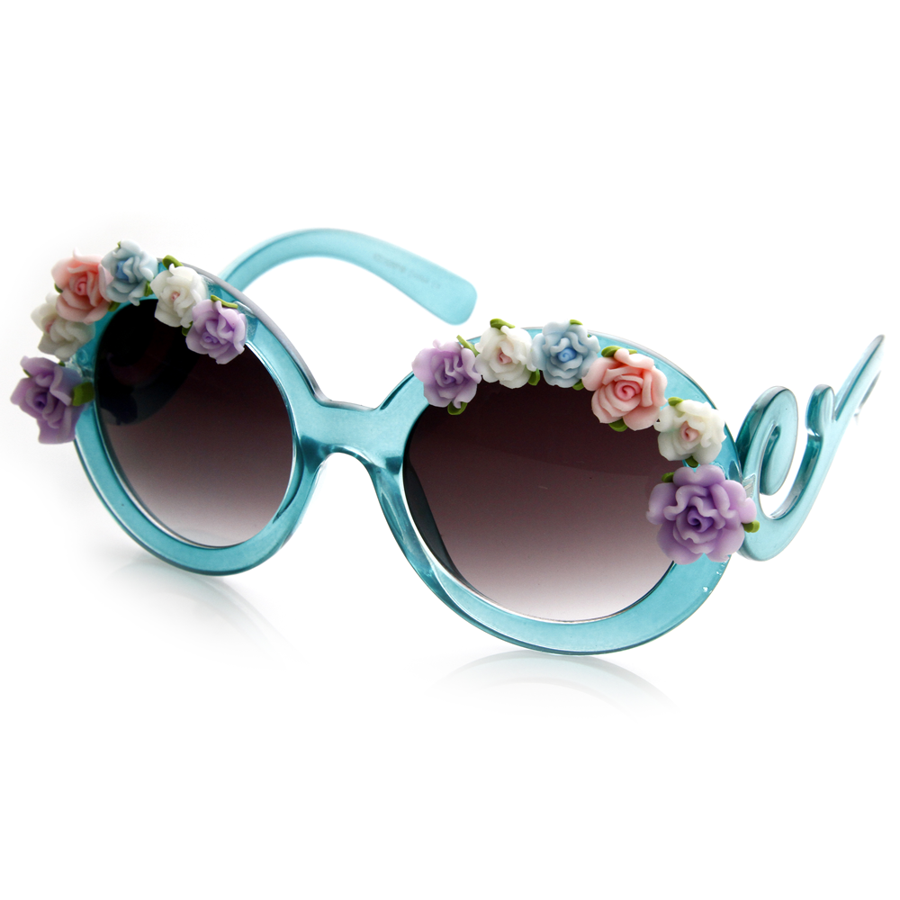 Celebrity Dani & Bella Thorne Swirl Flower Sunglasses 8852 - zeroUV