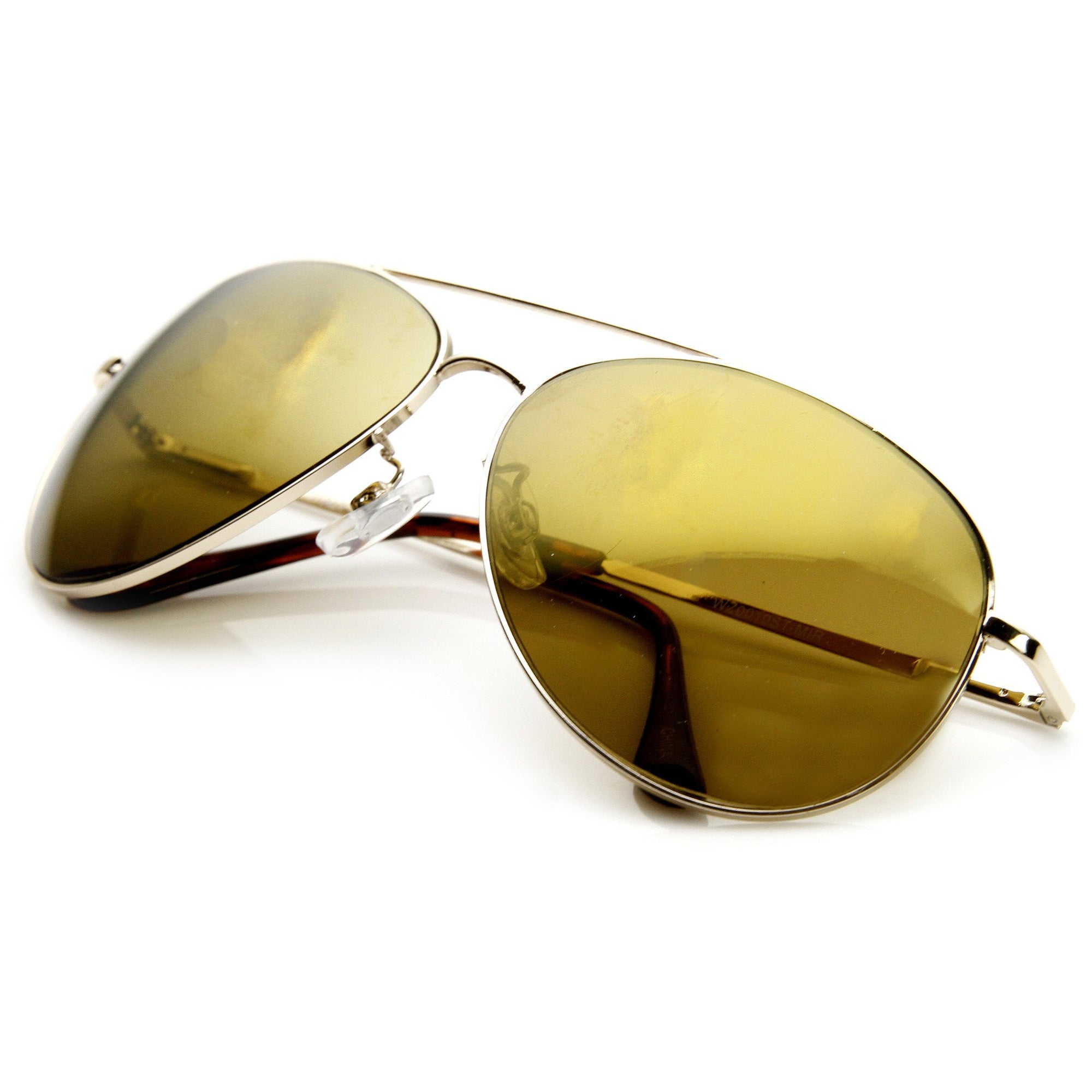 Premium Full Metal Flash Mirror Lens Aviator Sunglasses 1492 - zeroUV