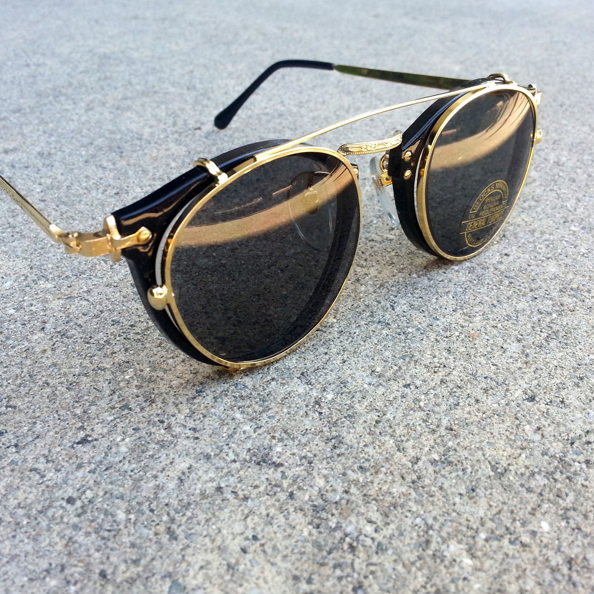 Genuine Madison Vintage Deadstock Steampunk Clip On Sunglasses - zeroUV