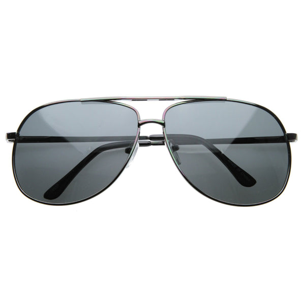 Mens Polarized Lens Metal Square Wire Frame Sunglasses - zeroUV