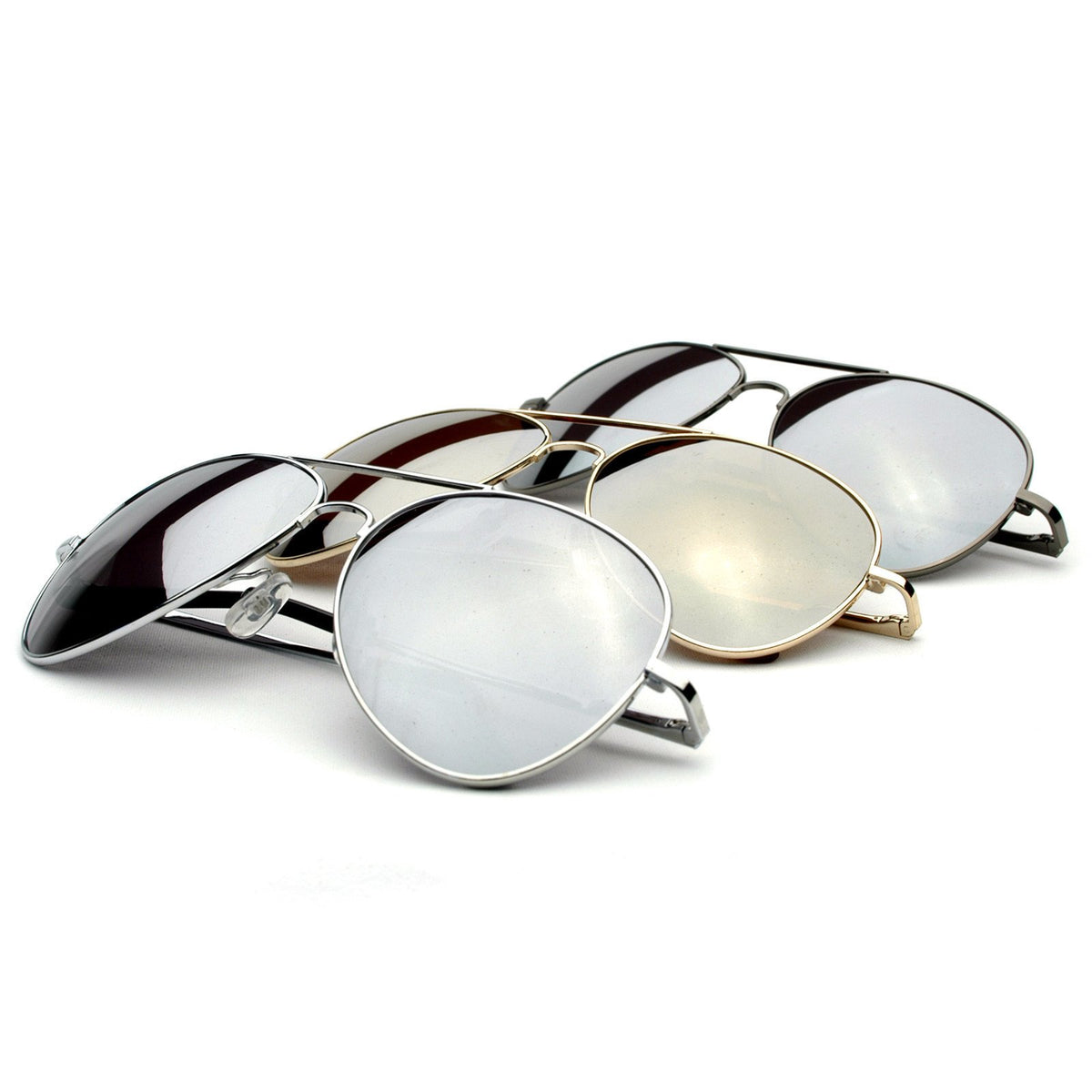 Military Classic Mirrored Metal Aviator Sunglasses Zerouv 