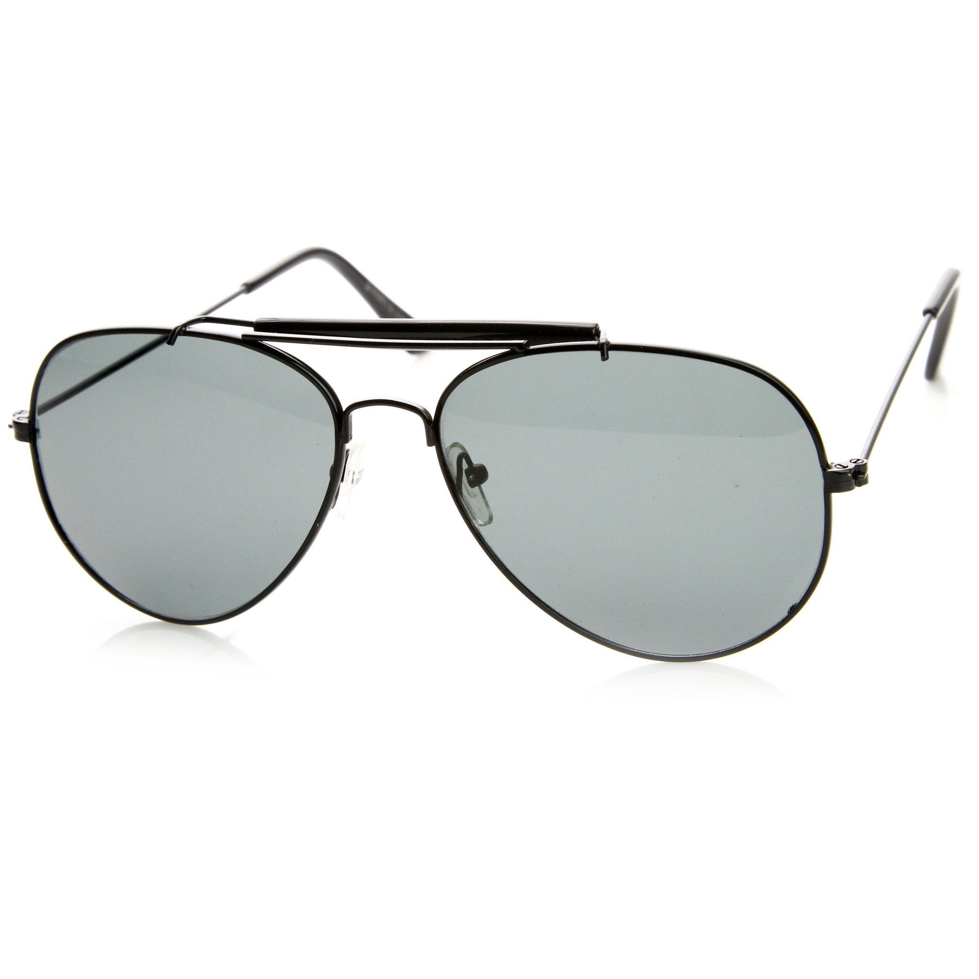 Classic Outdoorsman Style Metal Aviator Sunglasses 55mm 8837 - zeroUV