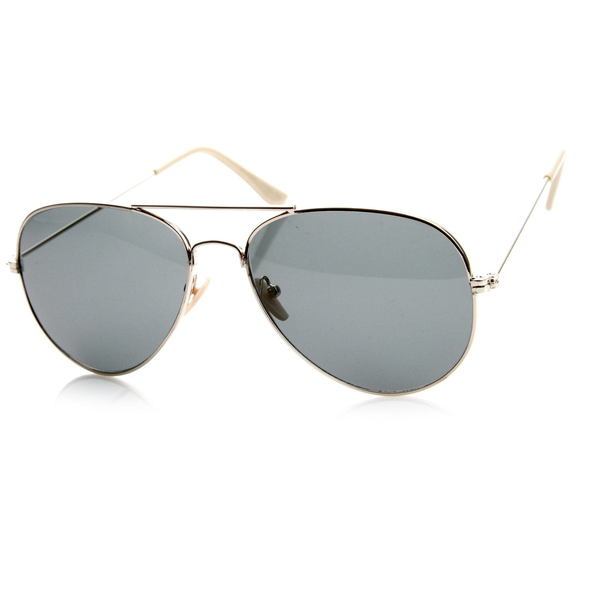 Standard Classic Military Metal Aviator Sunglasses - zeroUV