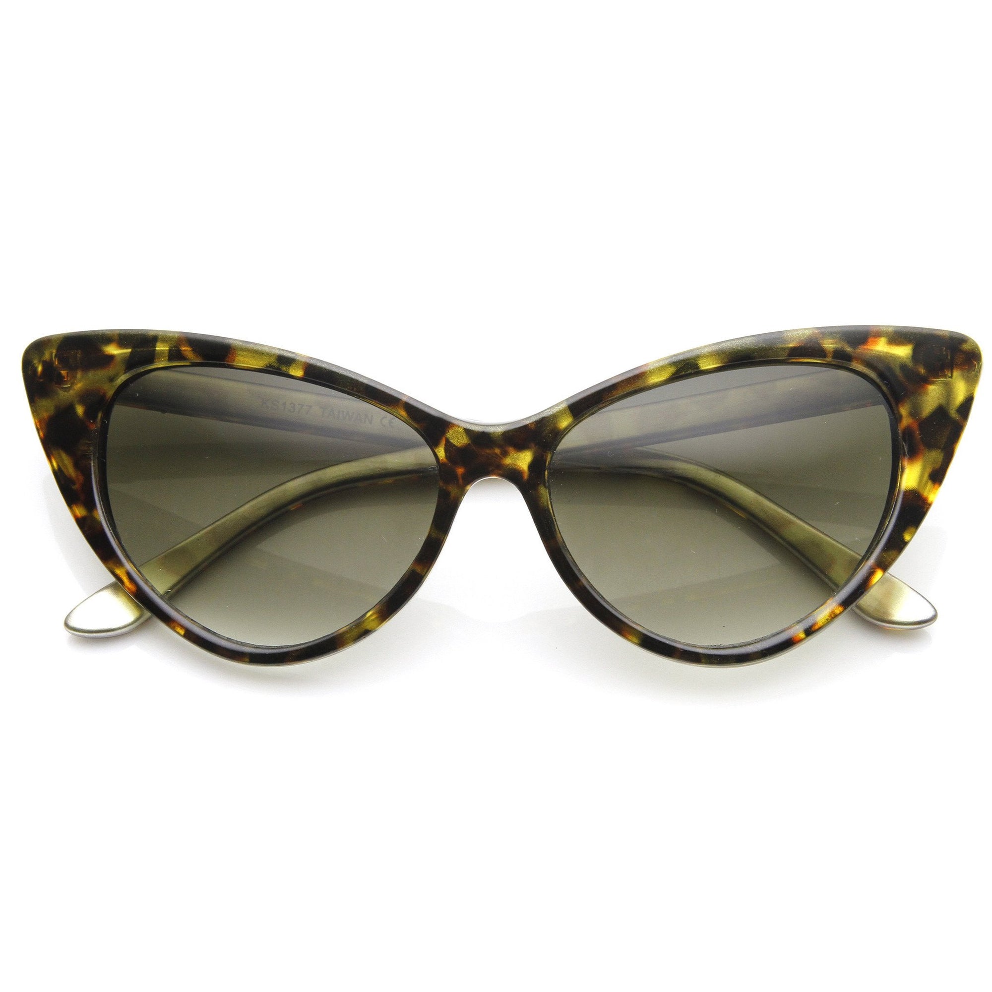 Womens Retro 1950 S Hot Tip Pointed Cat Eye Sunglasses Zerouv