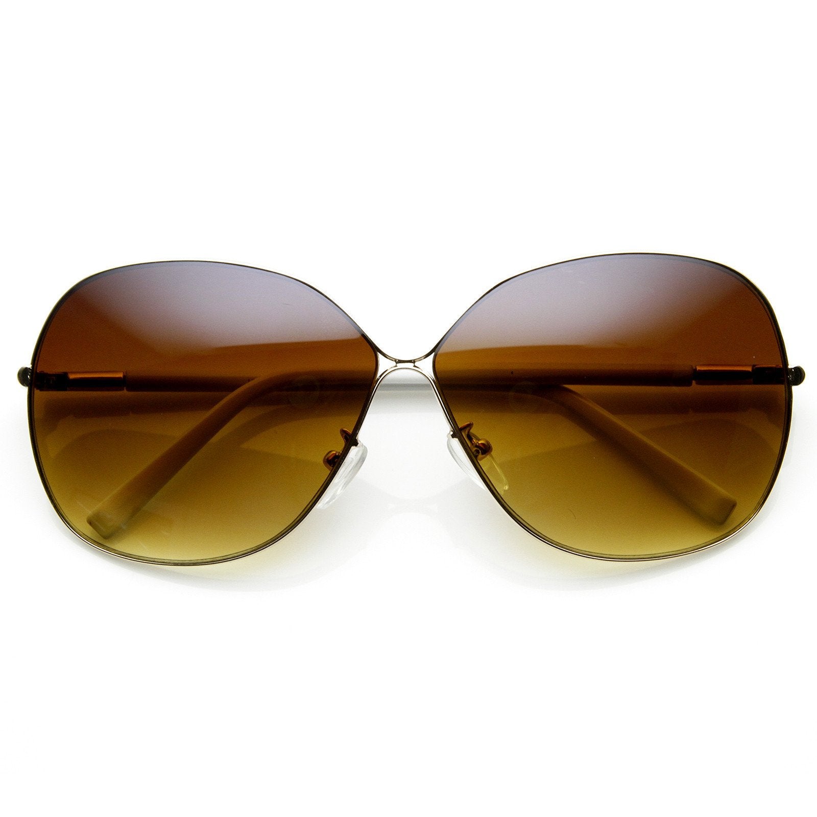 Oversize Womens Square Metal Fashion Sunglasses Zerouv 