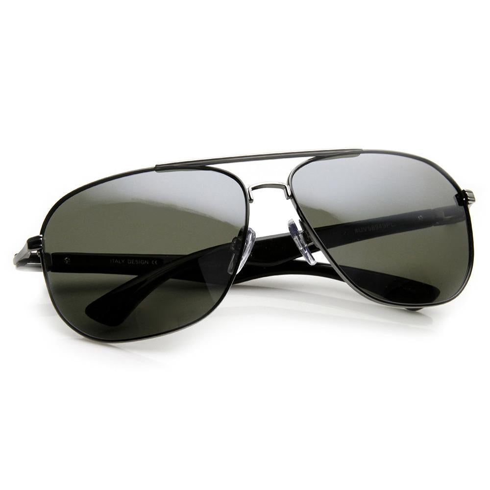 Mens Large Sports Polarized Lens Aviator Sunglasses Zerouv 9839