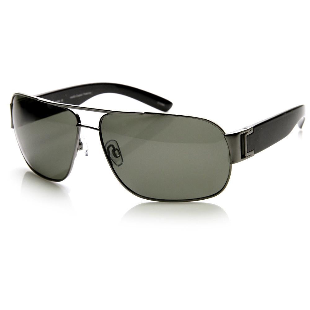 Mens Premium Polarized Lens Square Aviator Sunglasses Zerouv 