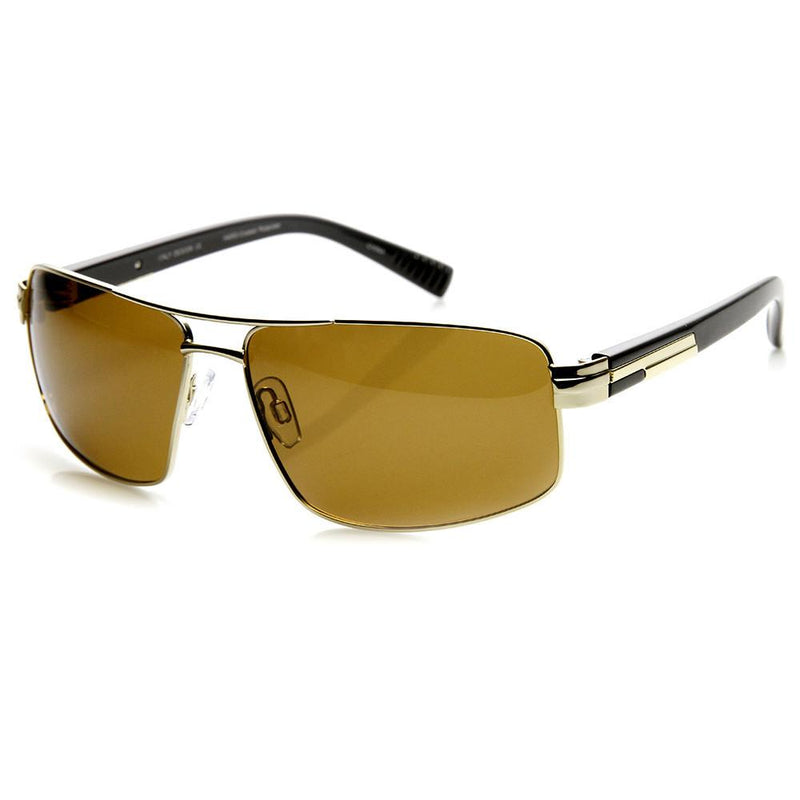 Mens Premium Square Polarized Aviator Sunglasses Zerouv 