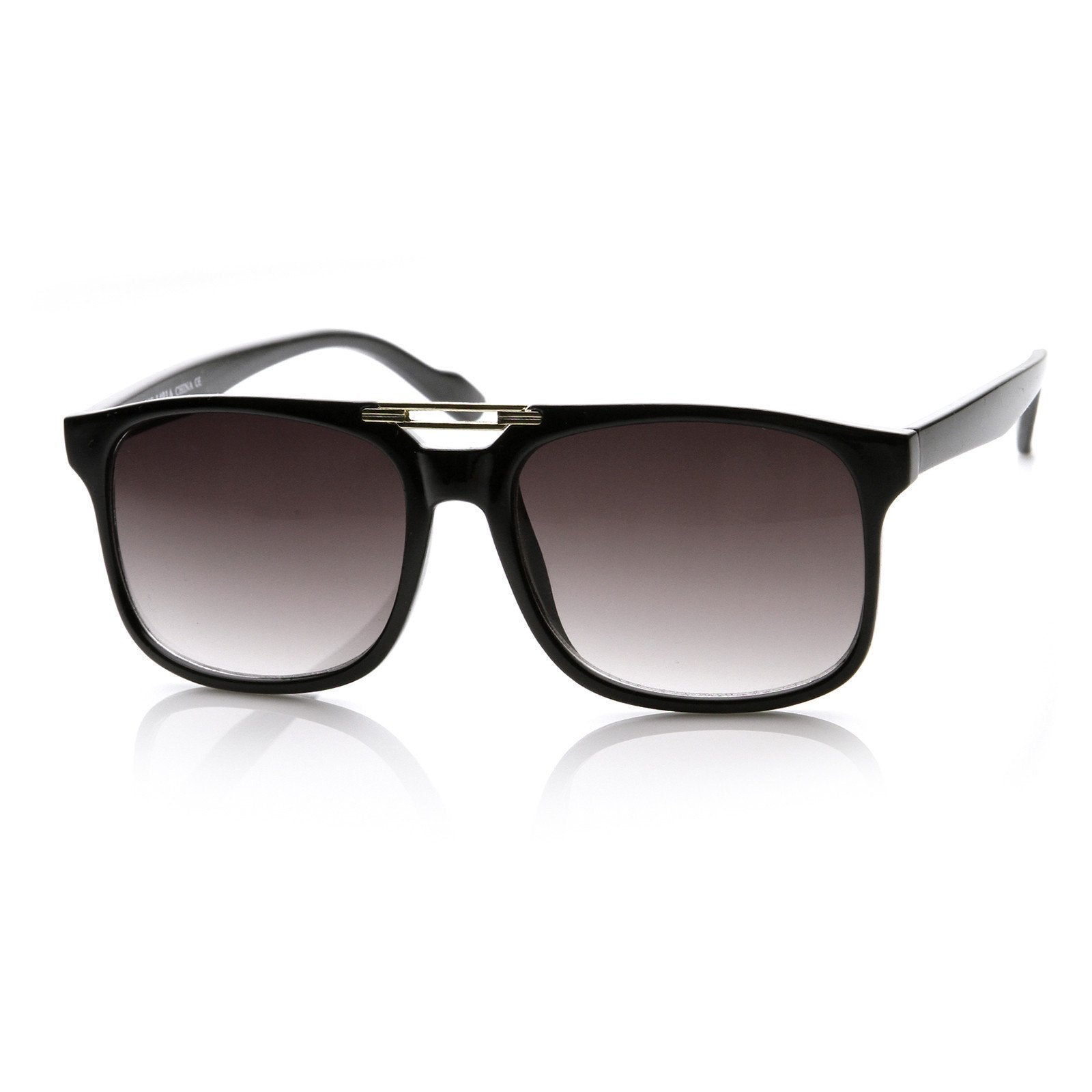 Retro Inspired Flat Top Square Aviator Sunglasses Zerouv