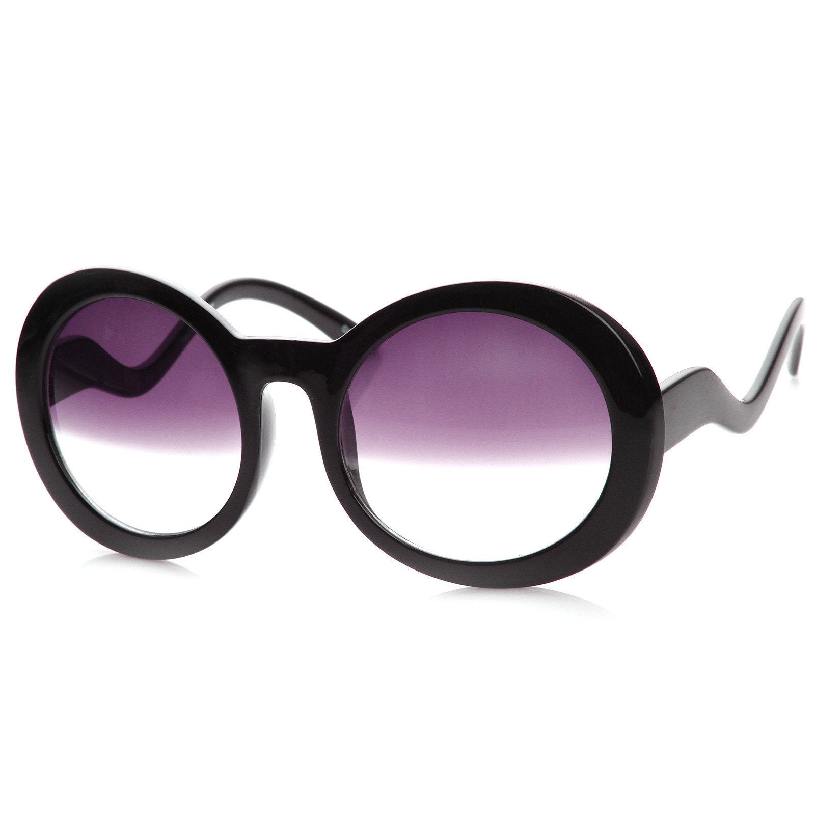 Trendy Fashion Womens Round Half Tint Sunglasses - zeroUV