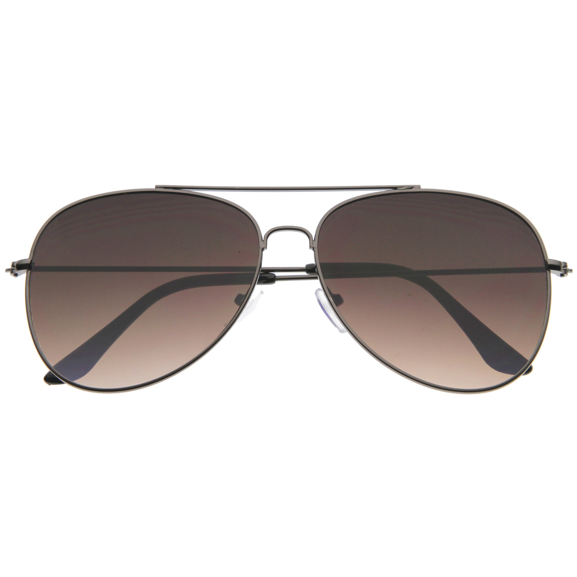 Large Modern Flat Front Metal Aviator Sunglasses - zeroUV