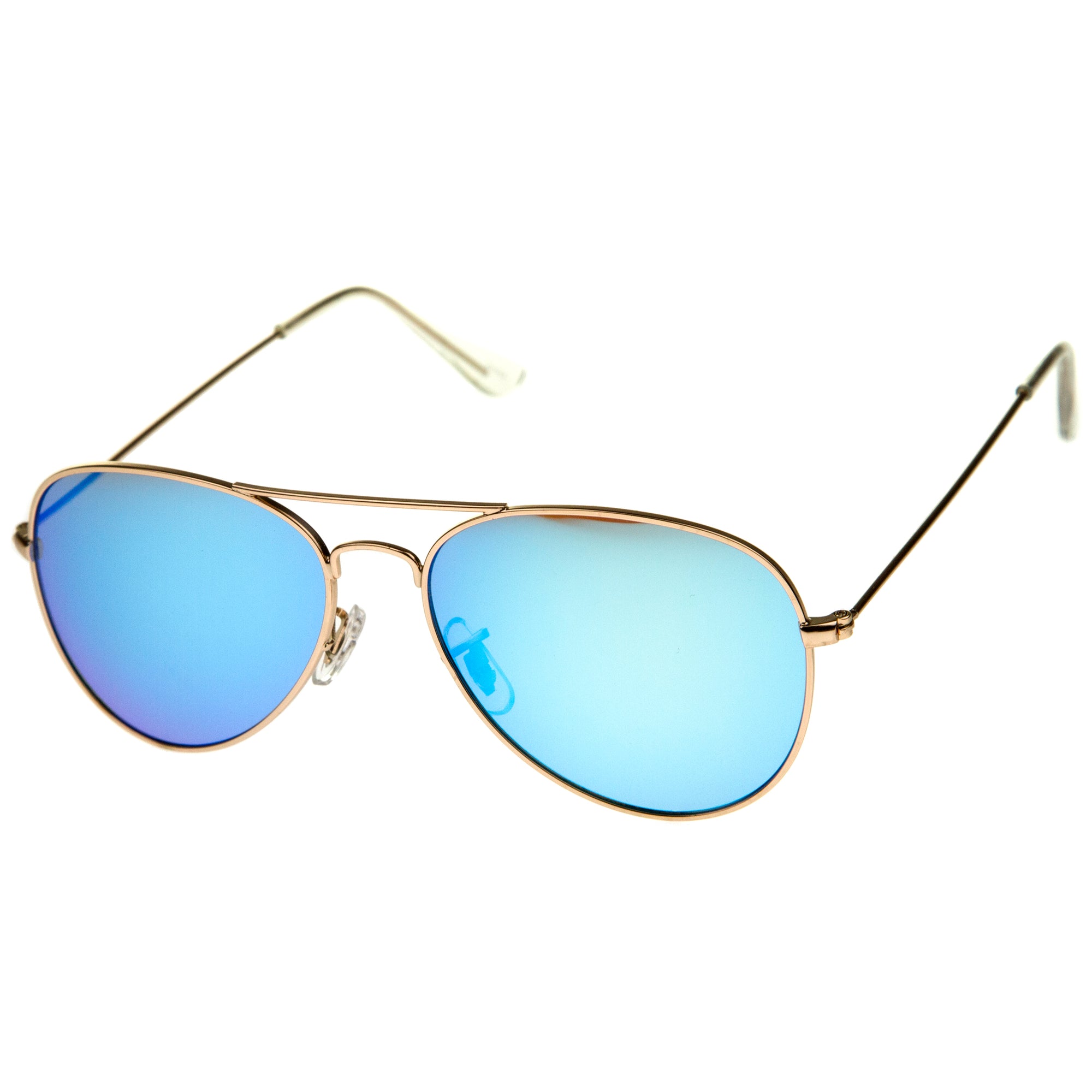 Premium Nickel Plated Frame Multi-Coated Mirror Lens Aviator Sunglasses ...