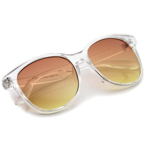 Retro Horned Rim Gradient Flat Lens Sunglasses Zerouv 