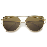 Women's Oversize Thin Temple Flat Lens Sunglasses - zeroUV