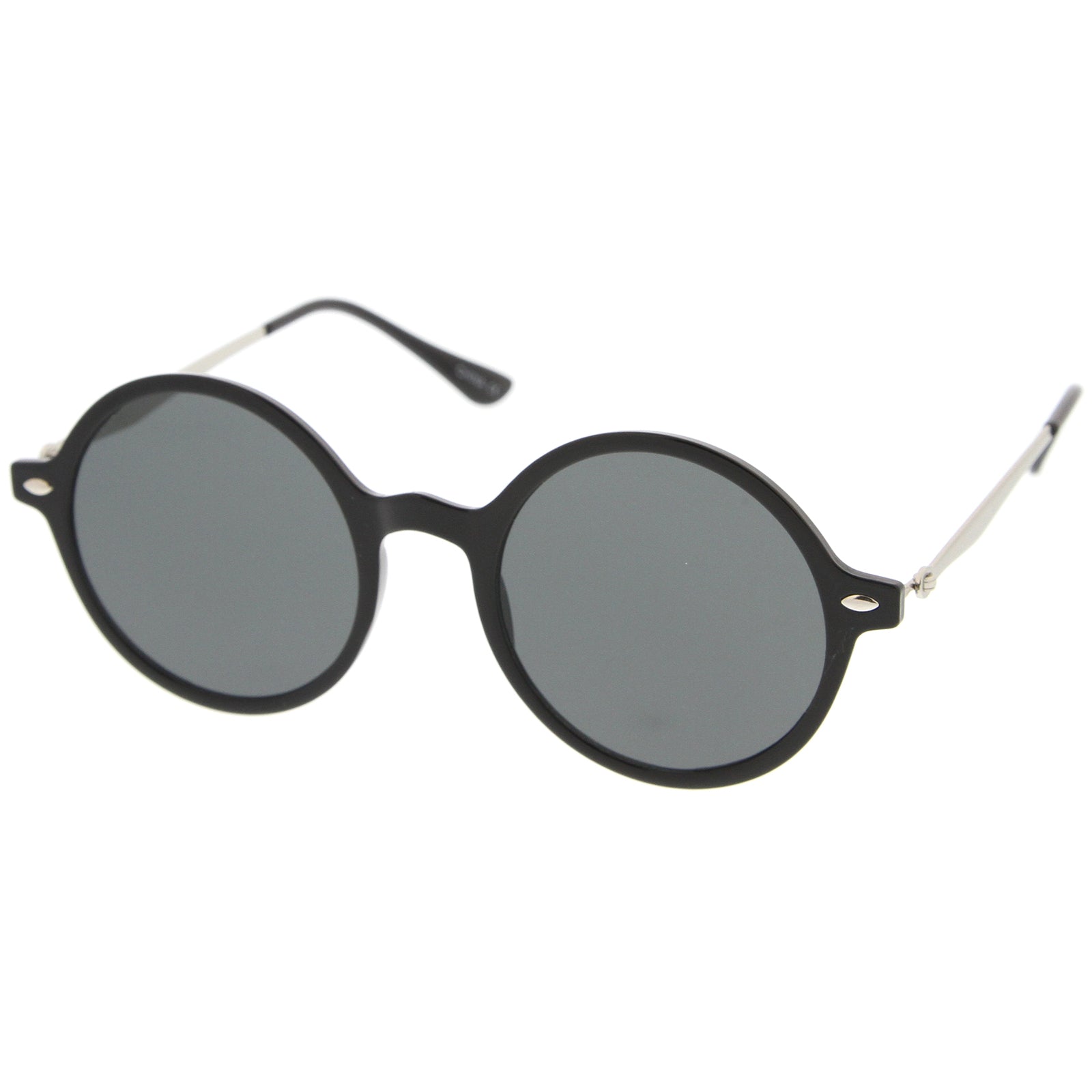 Vintage Dapper Round Flat Lens Sunglasses - zeroUV