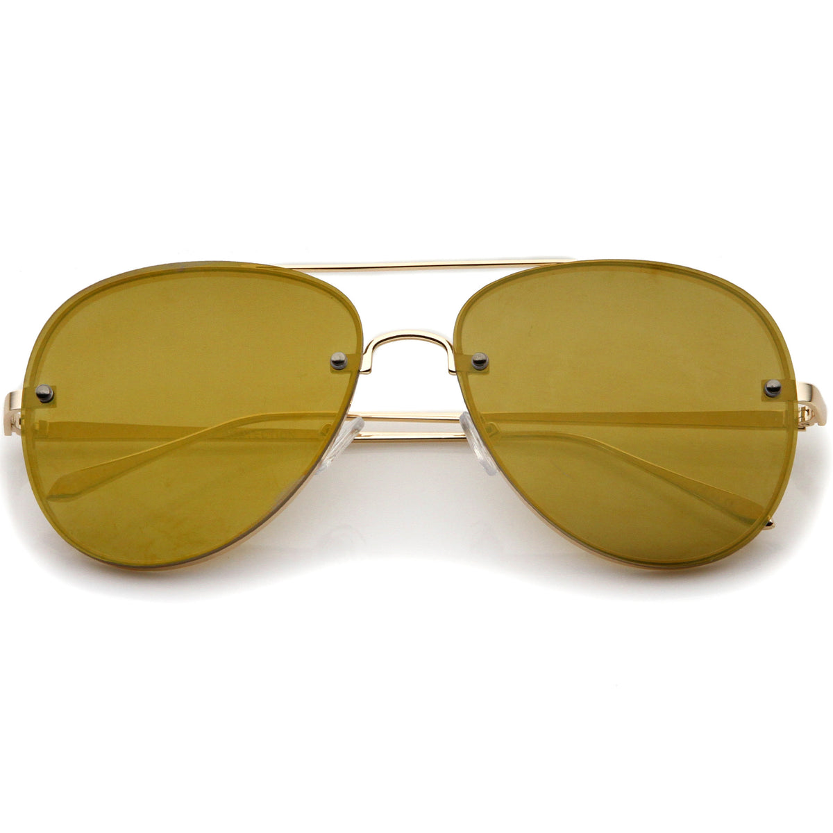 Modern Rimless Mirrored Flat Lens Aviator Sunglasses 60mm Zerouv 