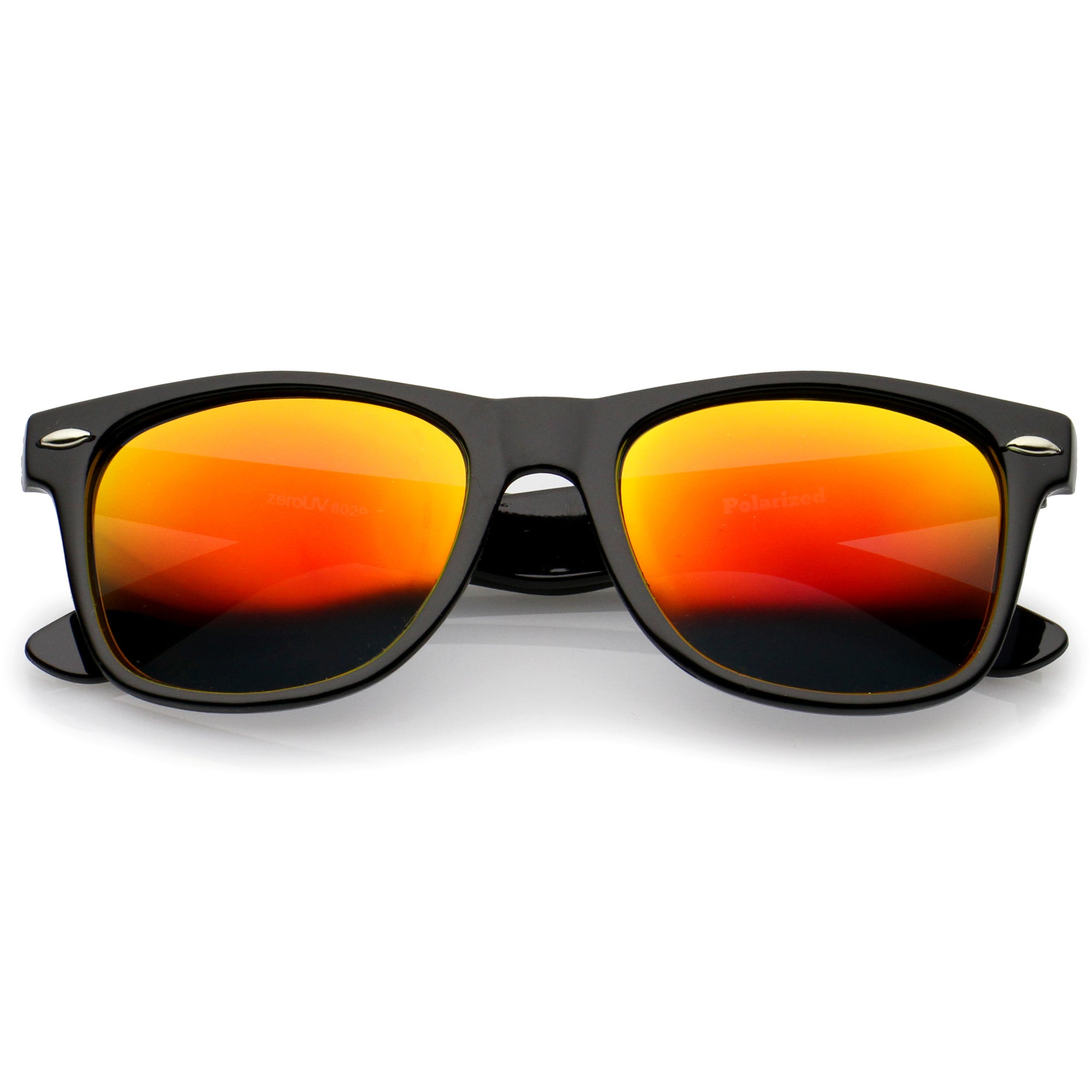 Retro Lifestyle Polarized Mirrored Lens Square Horn Rimmed Sunglasses Zerouv