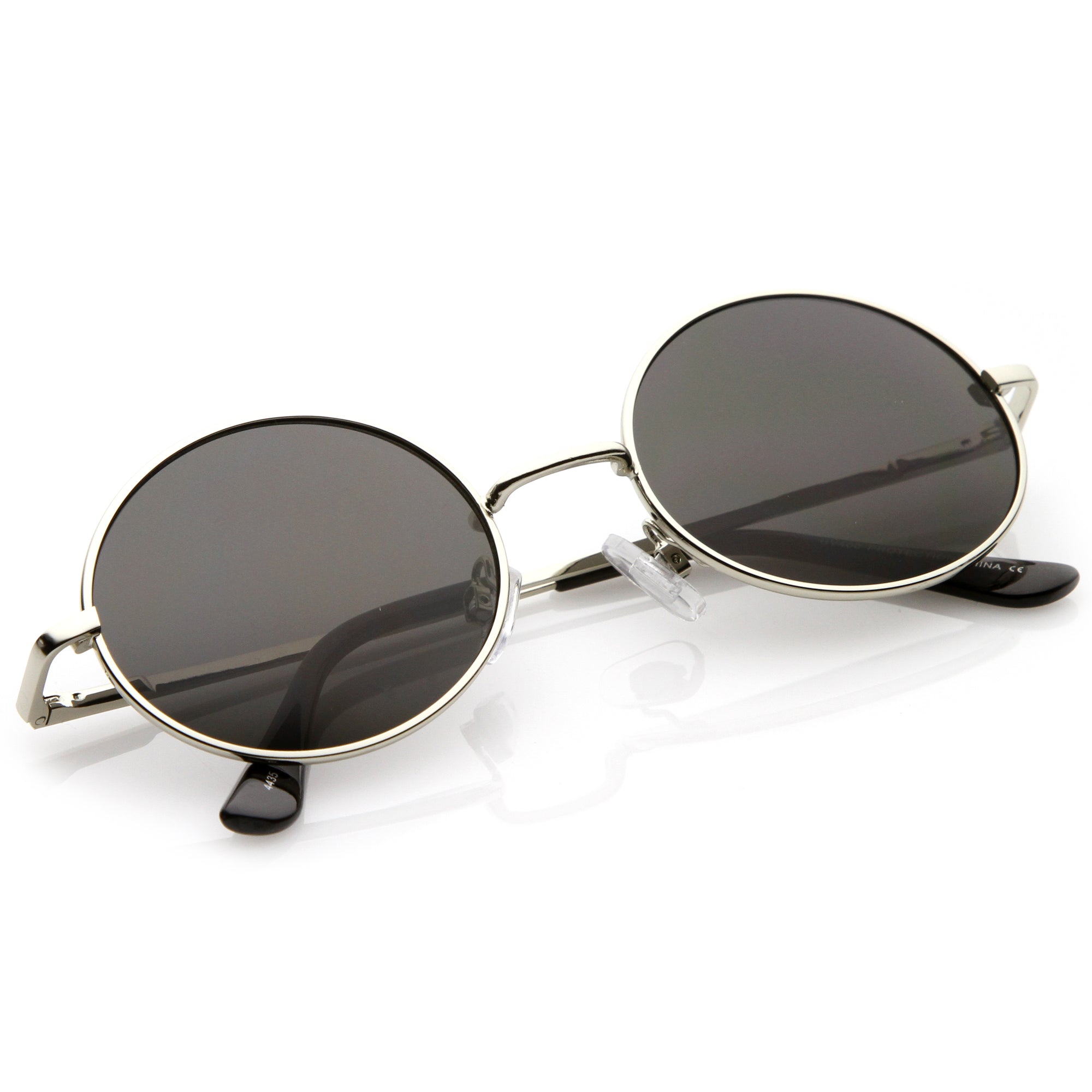 Classic Retro 90s Round Oval Flat Lens Metal Sunglasses Zerouv 