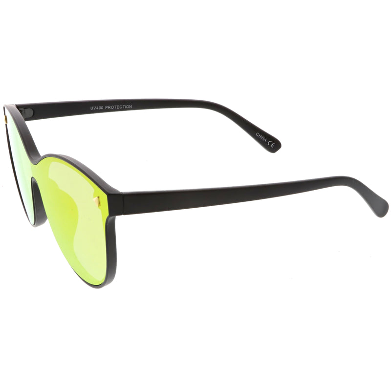 Retro Modern Horned Rim Colored Mirrored Lens Sunglasses Zerouv 