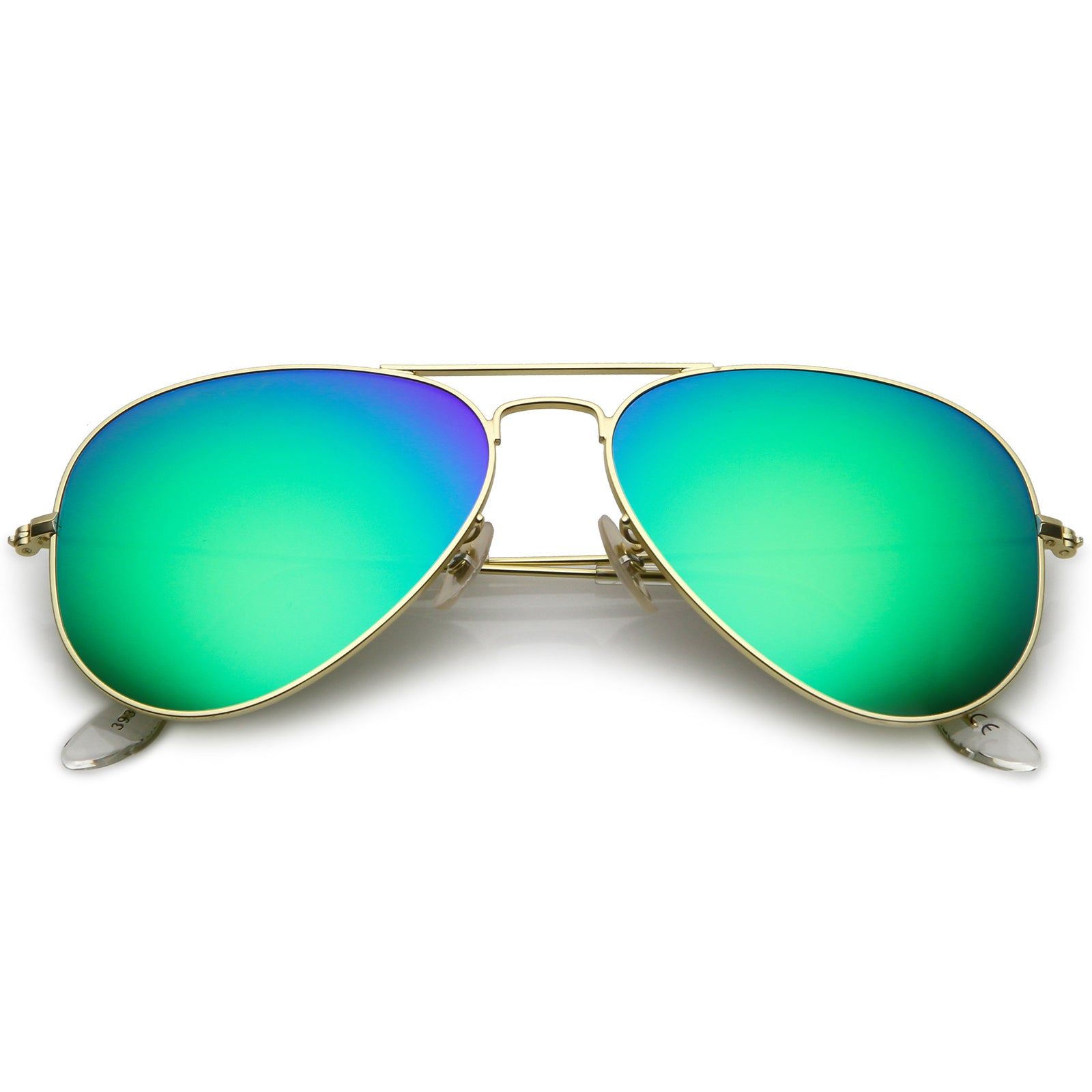 Premium Small Colored Mirror Glass Lens Classic Matte Metal Aviator Su Zerouv 