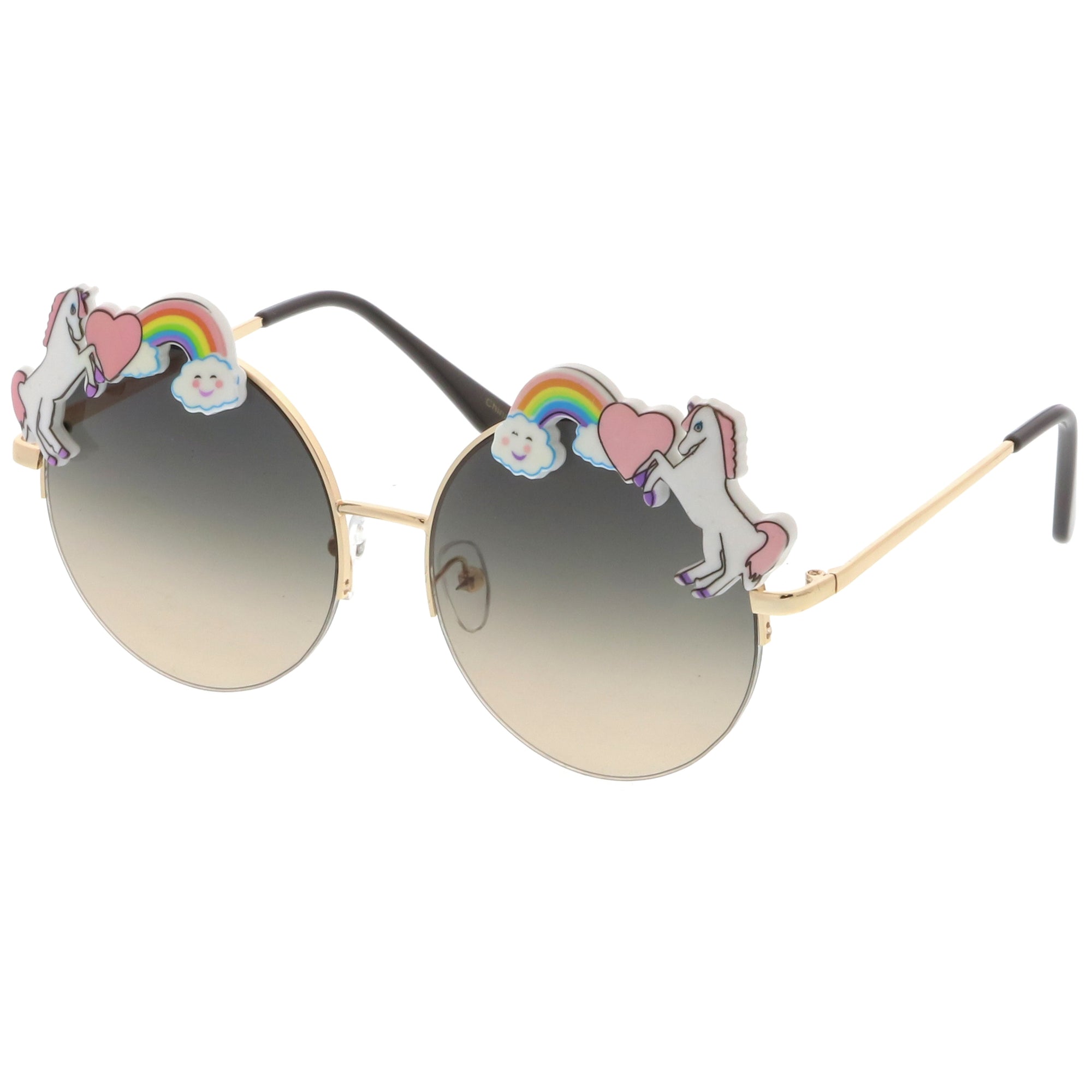 Round Unicorn Indie Festival Gradient Lens Sunglasses Zerouv 