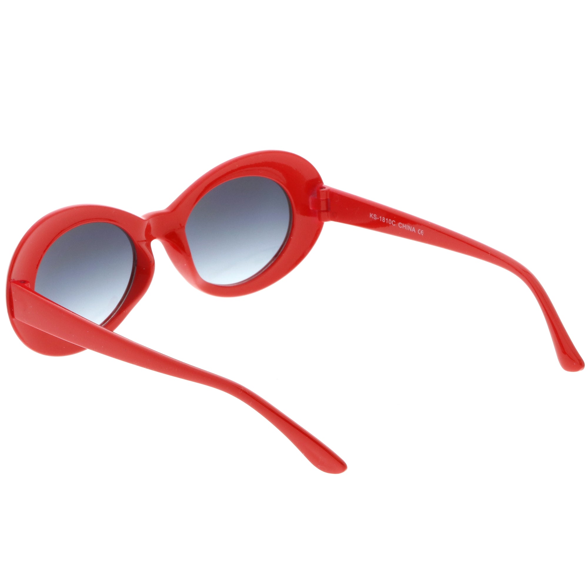 Colorful Retro 1990's Fashion Round Clout Oval Lens Sunglasses - zeroUV