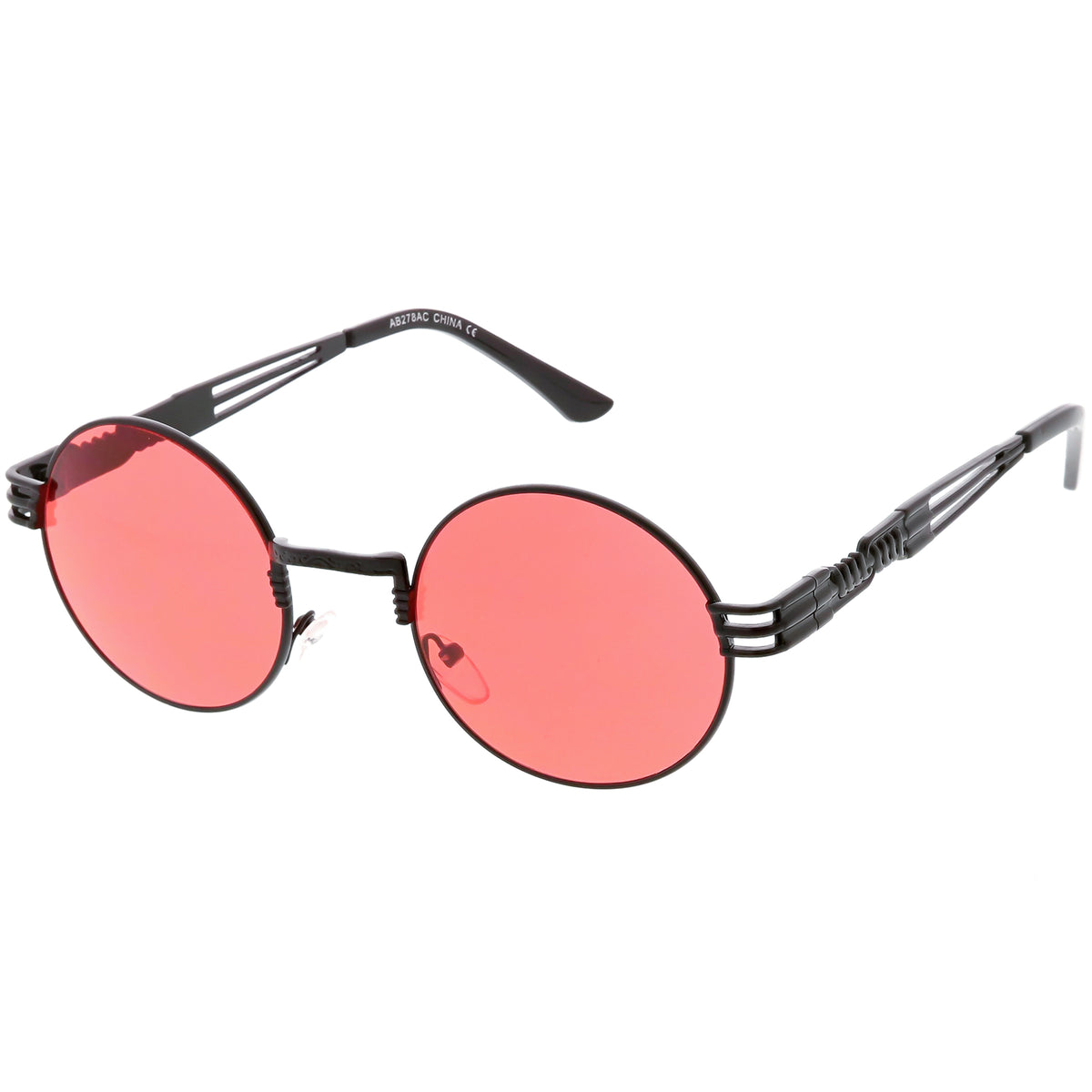 Retro 1990s Oval Steampunk Flat Lens Sunglasses Zerouv 