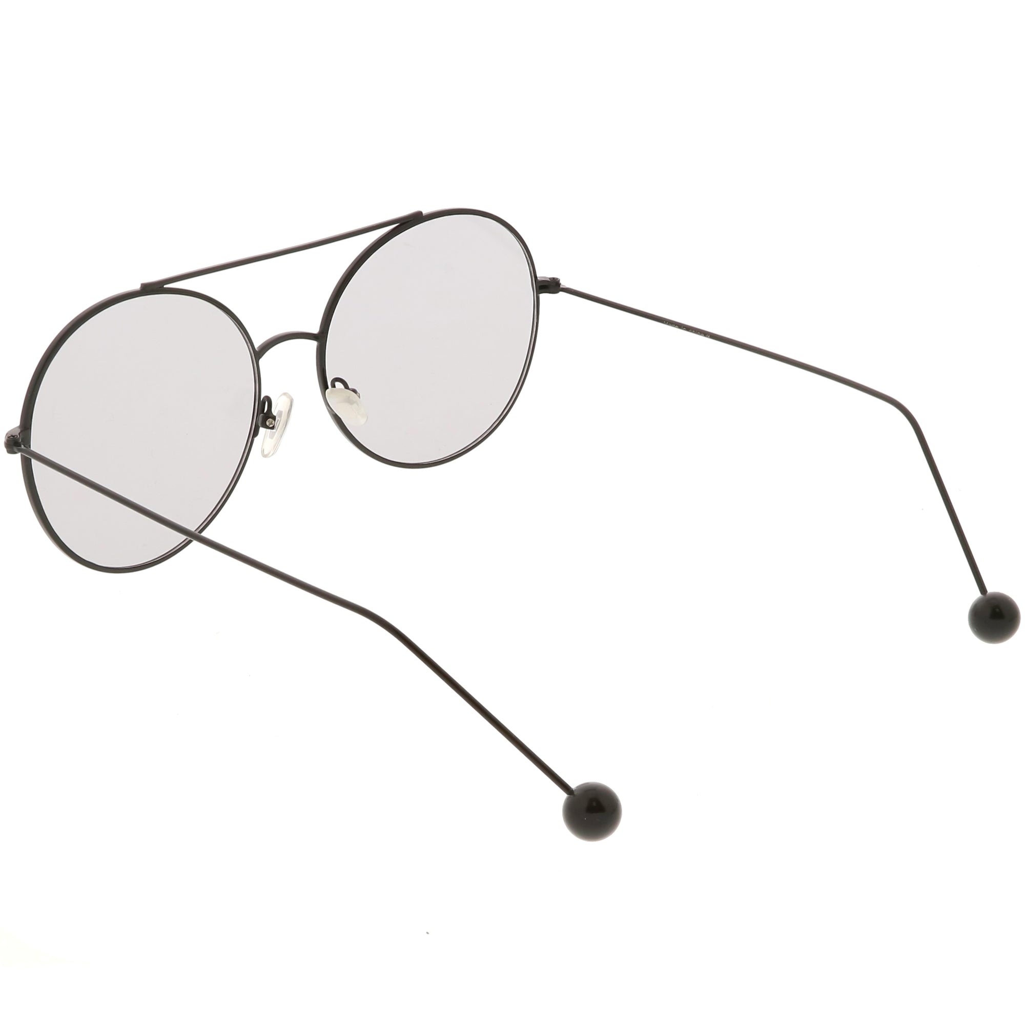 Premium Oversize Color Oval Plat Lens Aviator Sunglasses - zeroUV