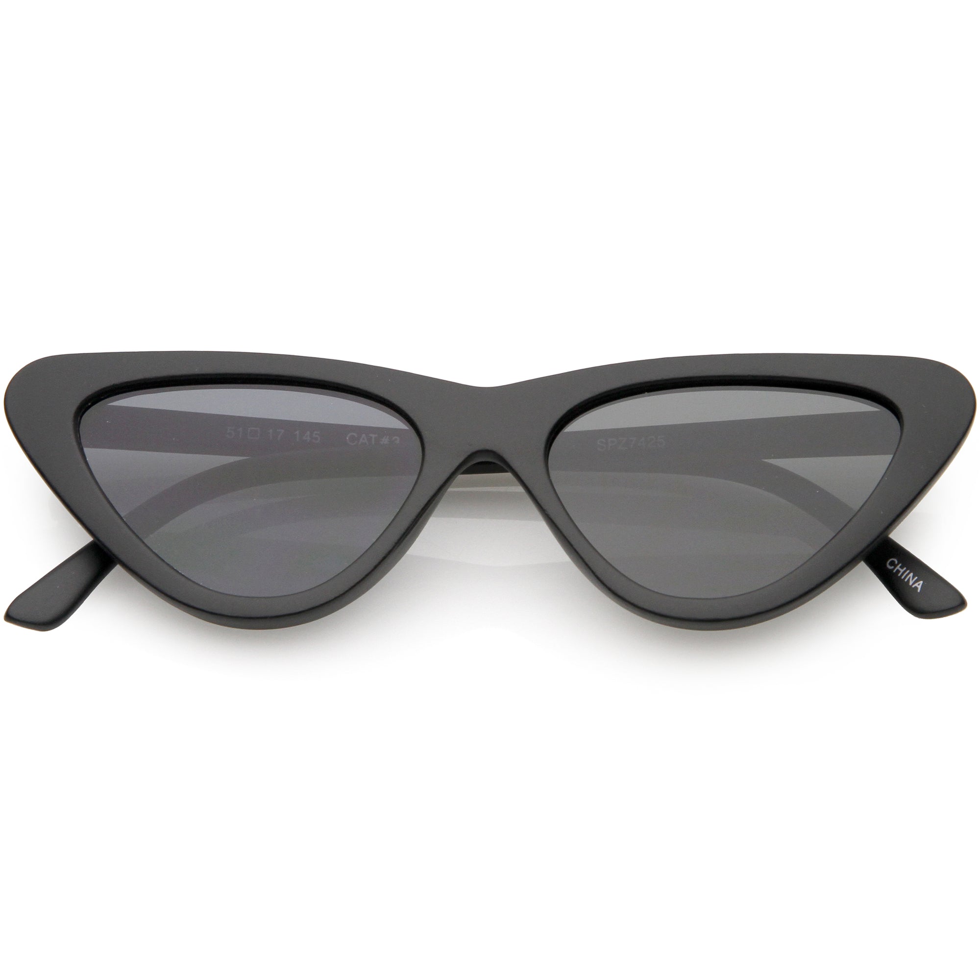 Small Retro Slim Flat Lens Cat Eye Sunglasses C520 Zerouv 