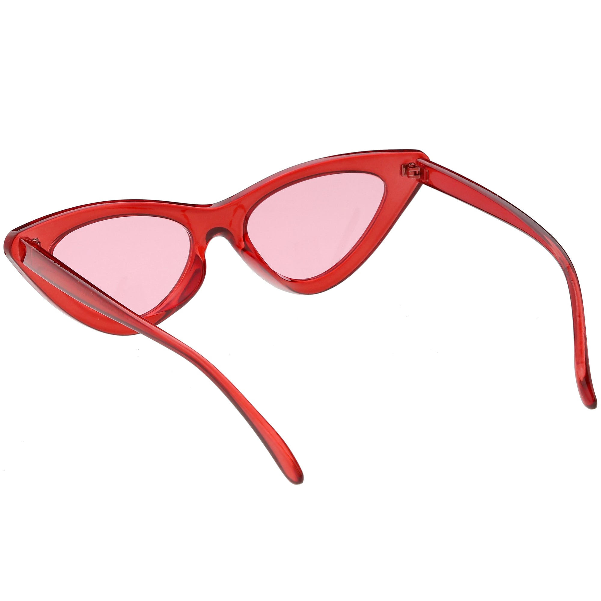 Womens Retro 1990s Narrow Flat Color Tone Lens Cat Eye Sunglasses Zerouv 