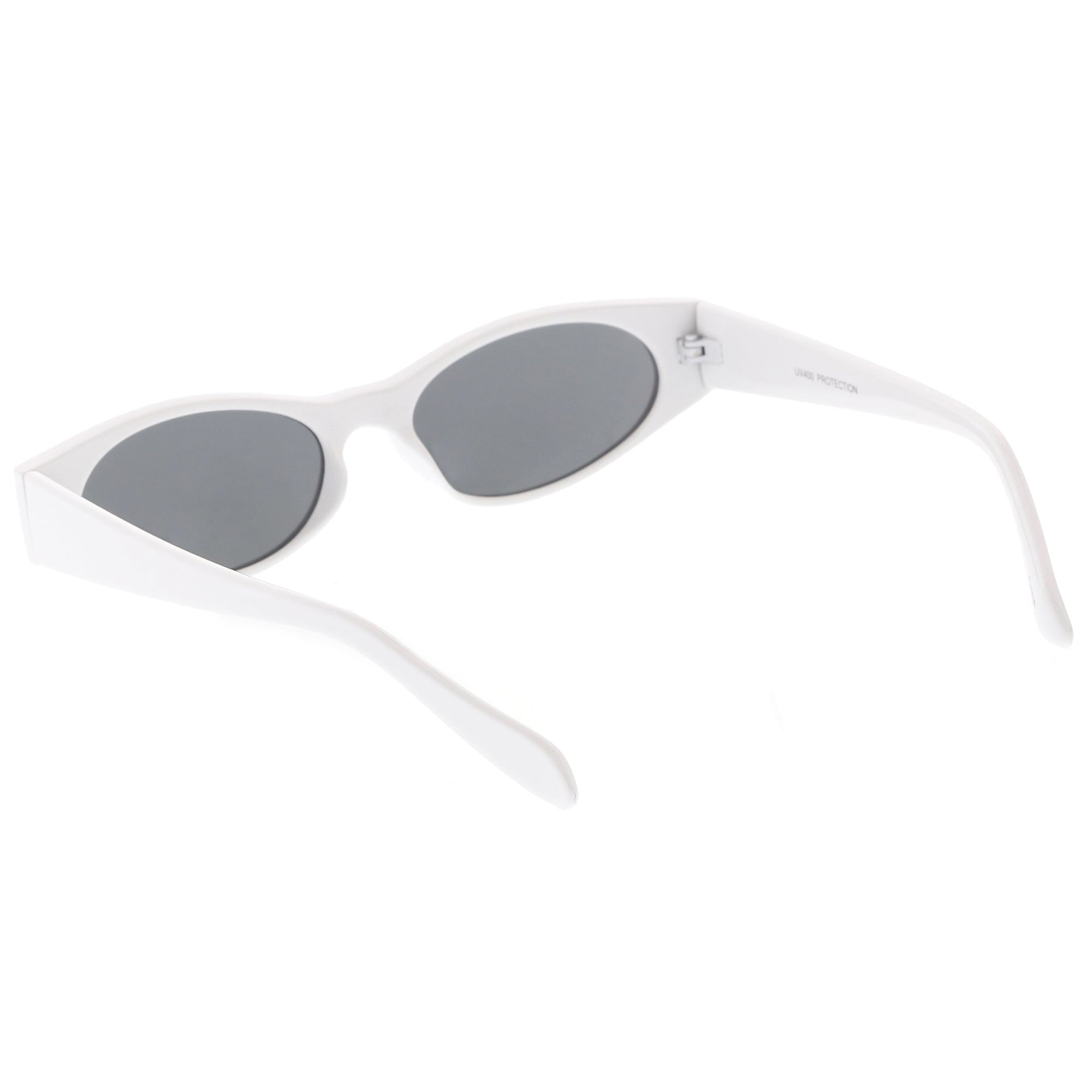 Retro 1990s Fashion Narrow Oval Flat Lens Sunglasses Zerouv 