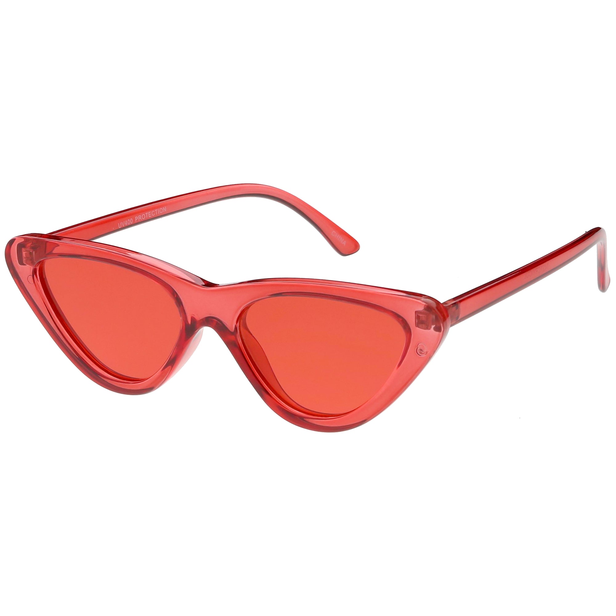 Womens Colorful Retro Indie Festival Thin Cat Eye Sunglasses Zerouv 